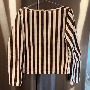 ASOS Brown and White Striped Long Sleeve Top NWT
